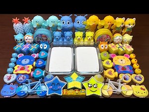 Festival of BLUE Vs YELLOW - Mixing Random Things Into Slime ! Satisfying Slime Videos #1071