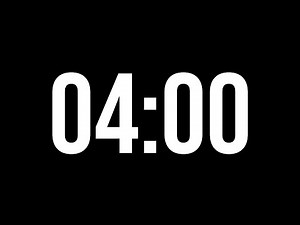 4 Minute Timer | 240 Seconds Timer | Black Screen Timer Without Tick Sounds