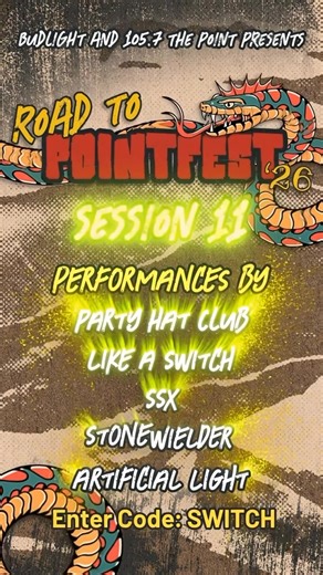Get your tickets here. Don’t forget to enter code “switch” upon purchase. https://www.ticketweb.com/event/road-to-pointfest-session-11-pops-concert-venue-tickets/14018704 | Like A Switch