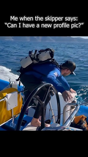 When the media guy needs to take some outside shots, but you just hoisted the gennaker. #sailing #sailingboat #sailinglife #sea #sealovers #beneteau #oceanlife | Ashika Sailing