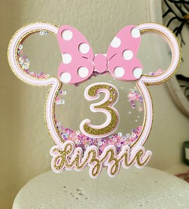 Minnie Mouse Inspired Personalizable Cake Topper and 3D Number - Etsy