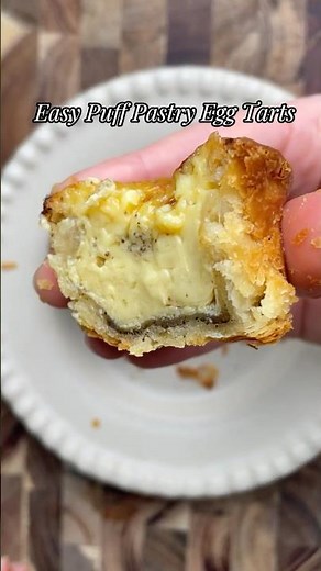 You Won't Believe How Easy These Puff Pastry Egg Tarts Are! #eggtarts #pasteldenata