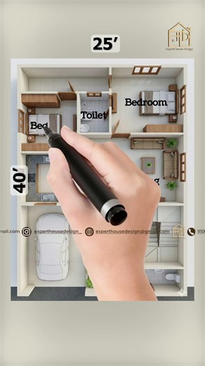 25×40 House Plan— Detailed Layout Explained | Hand Sketch 🏠✍🏻 #experthousedesign
