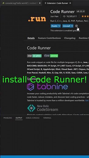The easiest way to run JavaScript in Visual Studio Code ! #shorts