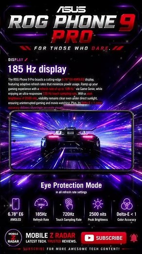 Best Gaming Phone ASUS ROG Phone 9 Pro Review ⚡ Snapdragon 8 Elite | 185Hz AMOLED ? #shorts