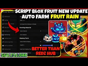 New Script Blox Fruit Mobile better than REDZ HUB V2 🔥 FRUIT RAIN, AUTO FARM, RAID, RACE V4 - KRNL