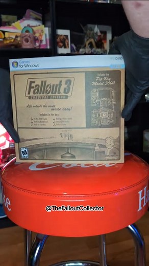 Fallout 3 Survival Edition! These were exclusive to Amazon when Fallout 3 released, did you get one? They included the base collectors edition lunchbox, bobblehead, art book, making of, and game but also included a PipBoy 3000 alarm clock! #fallout #fallout3 #survivaledition #pipboy #falloutcollector #falloutcollection | The Fallout Collector