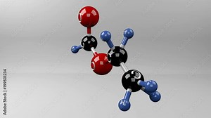 Ethyl formate molecule. Molecular structure of ethyl formate, flavoring agent, solvent and fungicide.