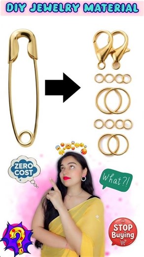 😍 Diy Jewellery Supplies with Safety pin 💡| How to make jewellery Material at home | Safety Pin Hack