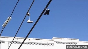 shoes dangling on Make a GIF