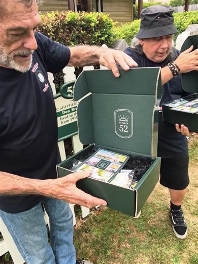 Thanks to No. 52 Bowral for the gift pack...the boys find out what's inside...on How's That? - The Podcast! #donbradman #bowral #nsw #howsthat #podcast