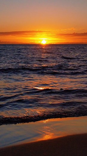 Breathtaking Hawaii Sunset View in Real Time - Ocean Waves ASMR Video