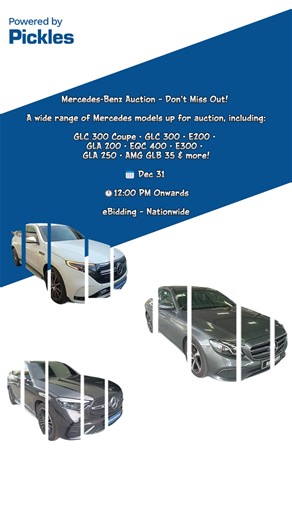 A wide range of Mercedes models up for auction! #picklesauctions #auction #lelong #mercedes #carauction