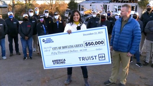 Kentucky town surprised with $50K to rebuild after devastating tornado