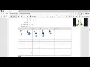 Trace Table of Pseudocode