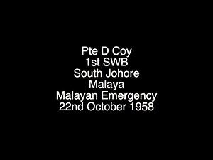 A Private D Company 1st South Wales Borderers Malayan Emergency 1958
