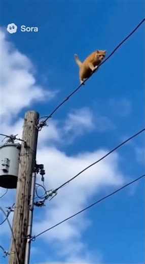 Cat on power lines!
