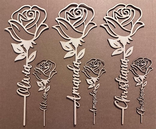 Wooden Name Rose Flower, Graduation Day Gifts, Valentines Day Gift, Wooden Personalized Flower, Proposal Gift, Wooden Keepsake, Home Decor - Etsy