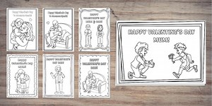 Valentine's Colouring Cards for Parents - Valentine's Day
