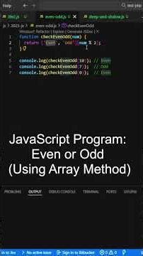 JavaScript Even Odd Program | Interview Trick