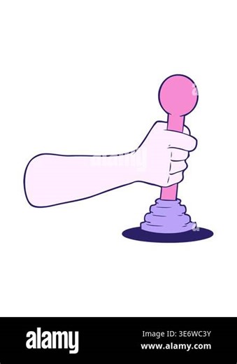 pressure popping animation of cartoon hand pulling lever Stock Video Footage - Alamy