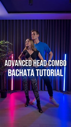 Bachata Tutorial - Advanced Headmovement Combo | Kuba & Justyna Bachata | #bachata #shorts #short