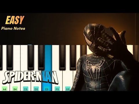 Spiderman Black Suit Theme ( Spideman 3 OST) | Easy Piano Tutorial