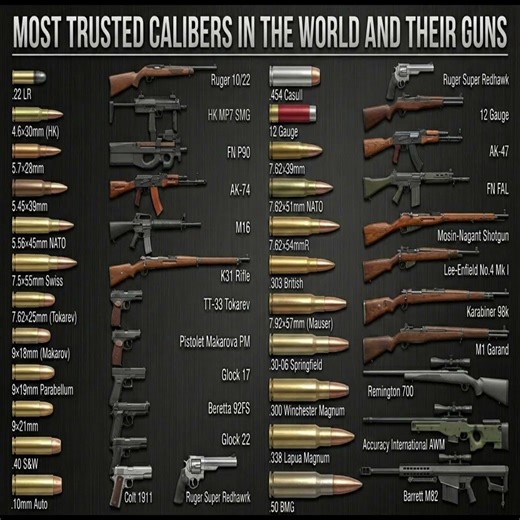 Most Trusted Calibers in the World and Their Guns