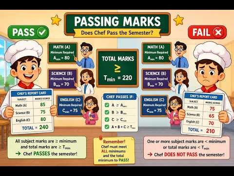 Passing Marks | CodeChef Solution in C | Easy Beginner Explanation with Example