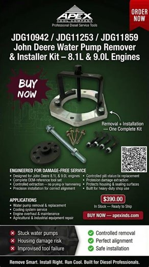 Safe Water Pump Removal for John Deere 8.1L & 9.0L (JDG10942 Review)