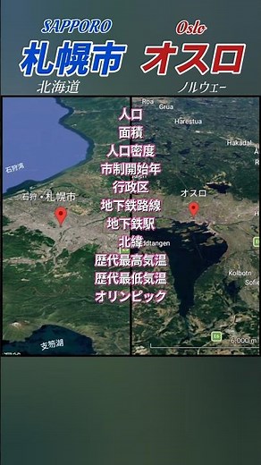 【北海道 札幌市】と【ノルウェー オスロ】の色々【Sapporo & Oslo】#shorts