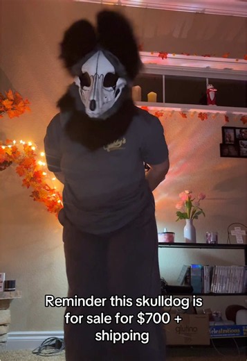 Who wants to take home this cute skully? #skulldog #skulldogfursuit #fursuitmaker #fursuitforsale #furrytiktok