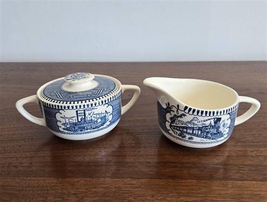 Vintage Royal China Currier & Ives Ironstone Creamer and Sugar Bowl Set - Etsy