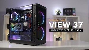 You want bigger? We can go bigger. The View 37 takes all the best parts from our uber-popular View 27 chassis, and adds support for 20cm Riing Plus fans, side-mounted radiators, E-ATX motherboards and more. To top it all off, the View 37 boasts an amazing panoramic acrylic panel that wraps from the side, all the way over the top of the case. Your hardware has never looked so good. | Thermaltake Australia & New Zealand