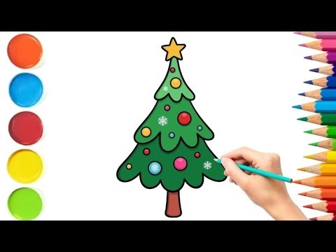How to draw a cute Christmas Tree Easy Cute | Cute Holiday Drawing