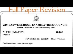 MATHS PAPER 1 NOVEMBER 2021 ZIMSEC O'LEVEL FULL PAPER #problem solving #maths #problem solving