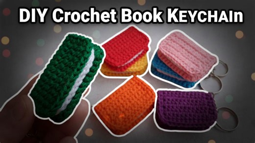 DIY crochet book keychain | Perfect handmade gift idea