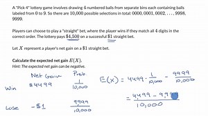 Expected payoff example: lottery ticket