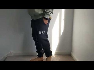 Essentials Fear Of God Iron Sweatpants - Close Up and Sizing Fit Guide