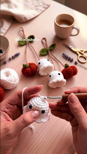DIY Tiny Crochet Ghosts for Spooky Season! 👻🎃Cozy up with these adorable DIY crochet ghosts!