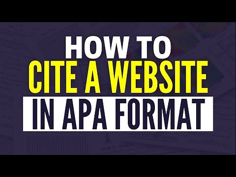 How To Cite A Website In APA Format