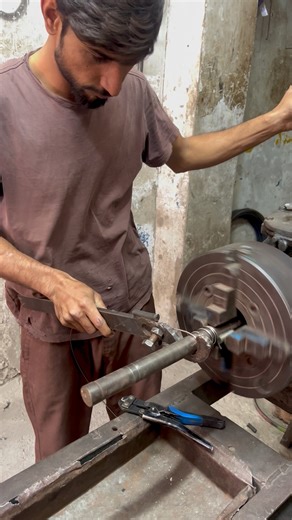 Small steel spring crafting by hand with lathe #shortsviral #diy