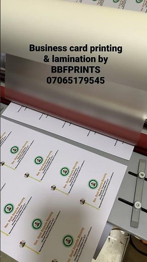 Business card printing and lamination