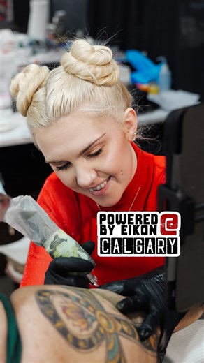 Eikon® Device on Instagram: "You just have to listen to the brain demons sometimes. We’re in the booth with @laurenanntattoo tonight at @albertatattooshows as she works on one of her creations, a space bound dinosaur and talk about how she finds her process when making flash or how her process guides her. Check it out!"