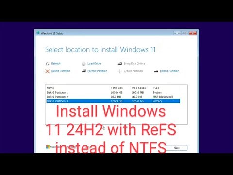 Create ReFS on Clean Install of Windows 11 24H2 with ReFS #windows11 #refs #ytcreate #hyperv