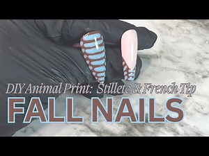 Effortless Brown Blue Croc Print Nails: A Step-by-Step Tutorial #diynailsathome