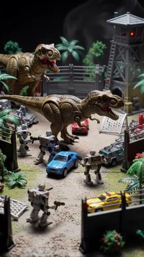 Miniature Robot Mission: Capturing the T-Rex in Jurassic Park!