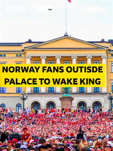 Norway fans certainly know how to celebrate 🇳🇴🔥 They walked up to the Kings Palace to wake him up and celebrate their win against Ivory Coast 🇨🇮 Video courtesy of @baardsensport #bbcfootball #fifaworldcup #norway🇳🇴