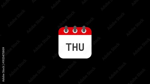 weekly calendar page flip animation in 4k resolution. calendar flipping weekly pages animation on black background. 4k weekly calendar flipping loop for chroma key editing.