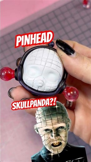 Making a pinhead figure 😈#craft #pinhead #hellraiser #skullpanda #popmart #sculpting #ooak #art